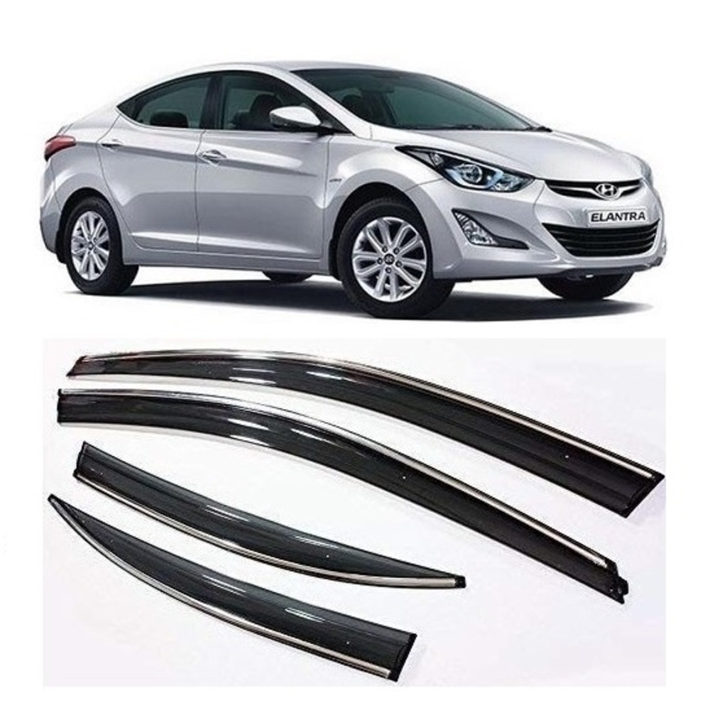 rain window door visor wind deflectors For Elantra Fluidic  - Black